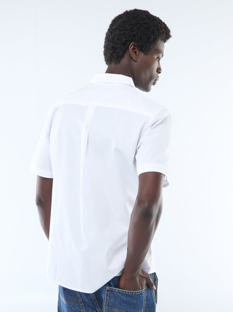 Straight short-sleeved shirt white - Kiabi
