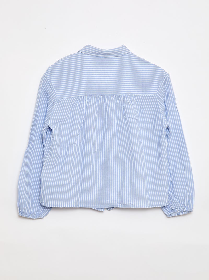 Straight Striped Shirt - Easy to Put On Blue - Kiabi