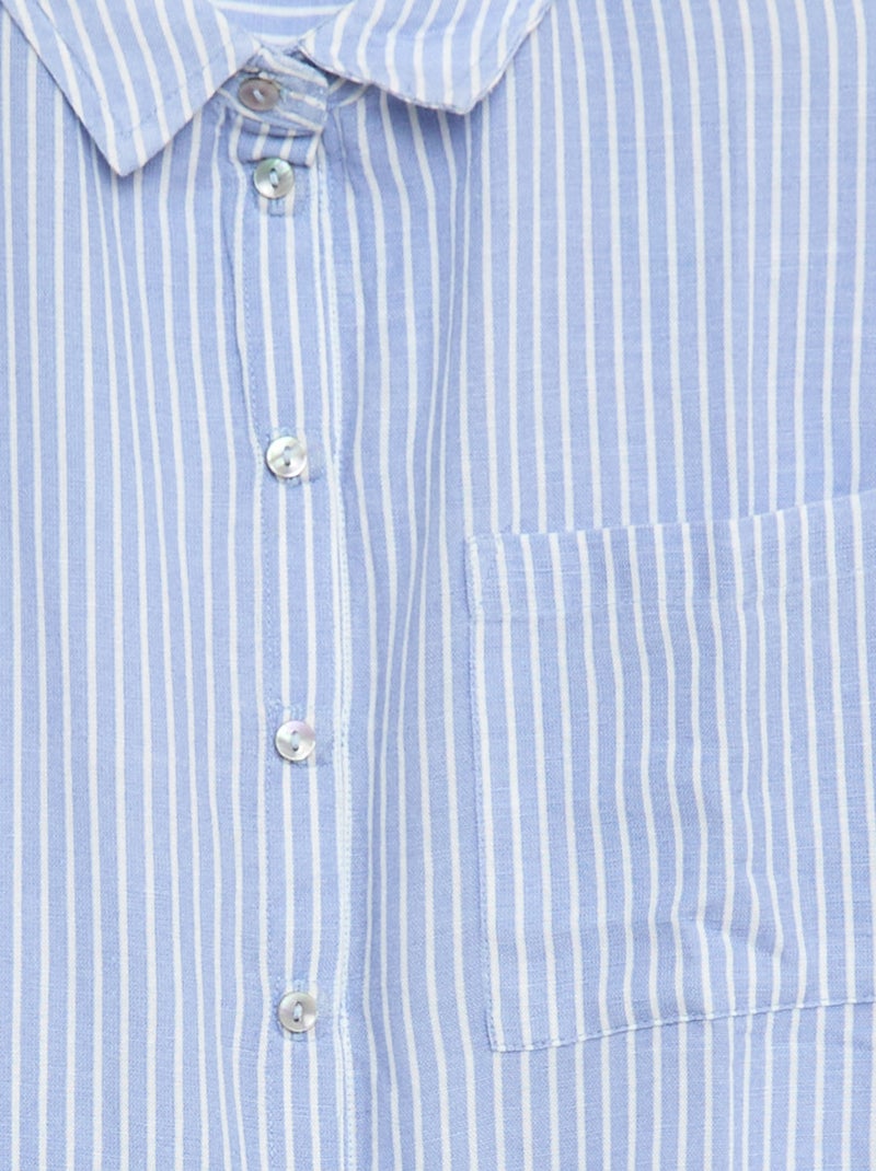 Straight Striped Shirt - Easy to Put On Blue - Kiabi