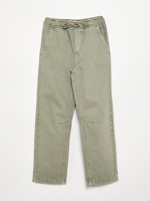 Straight twill trousers - slim fit - Kiabi