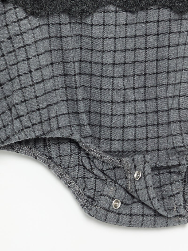 Strampler mit ärmellosem Pullover-Oberteil Grau - Kiabi