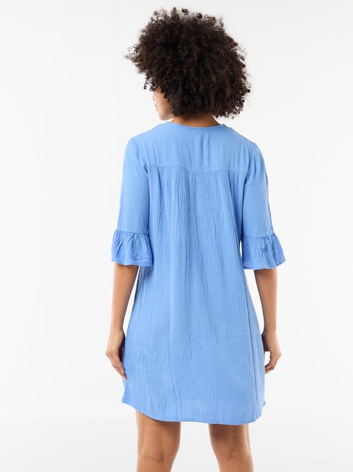 Strandkleid aus Crêpe-Strick und Makramee - Kiabi