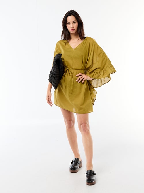 Strandkleid mit Rüschenärmeln - Kiabi