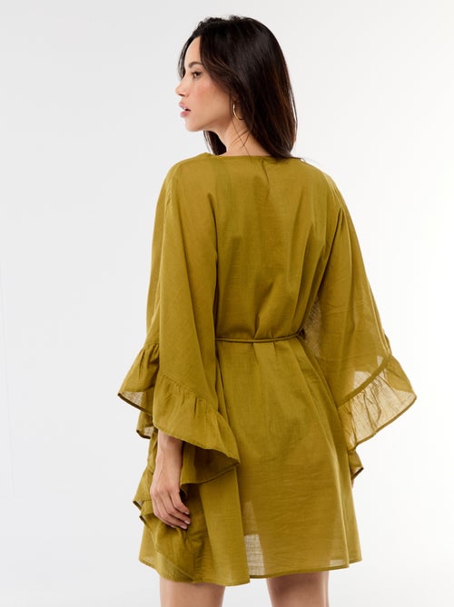 Strandkleid mit Rüschenärmeln - Kiabi
