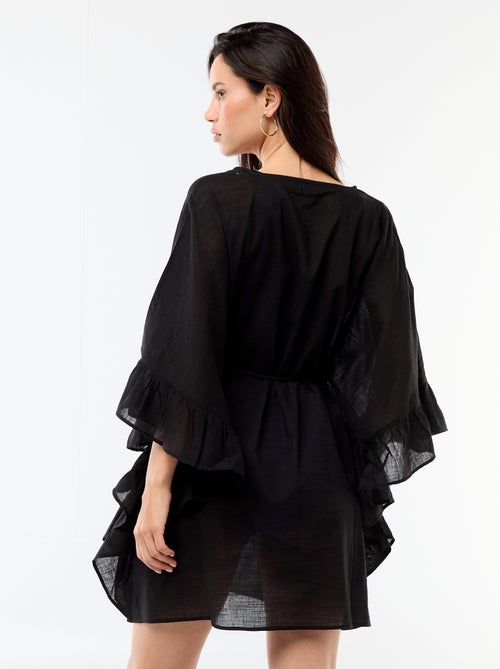 Strandkleid mit Rüschenärmeln - Kiabi