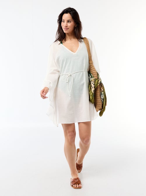 Strandkleid mit Rüschenärmeln - Kiabi