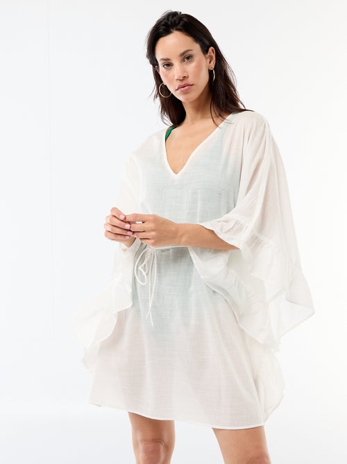 Strandkleid mit Rüschenärmeln - Kiabi