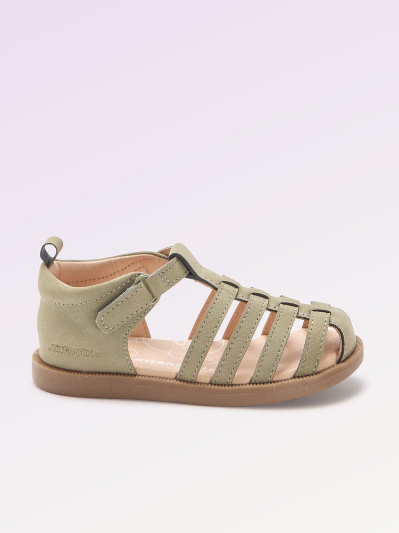 Strap 'First Steps' Sandals - Kitchoun Khaki - Kiabi