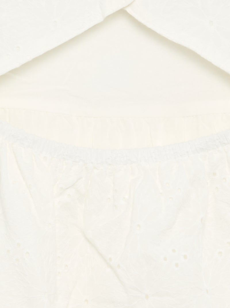 Strappy dress with broderie anglaise White - Kiabi