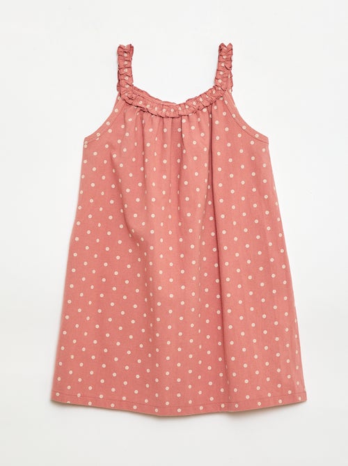 Strappy Dress with Ruffled Collar - Kiabi