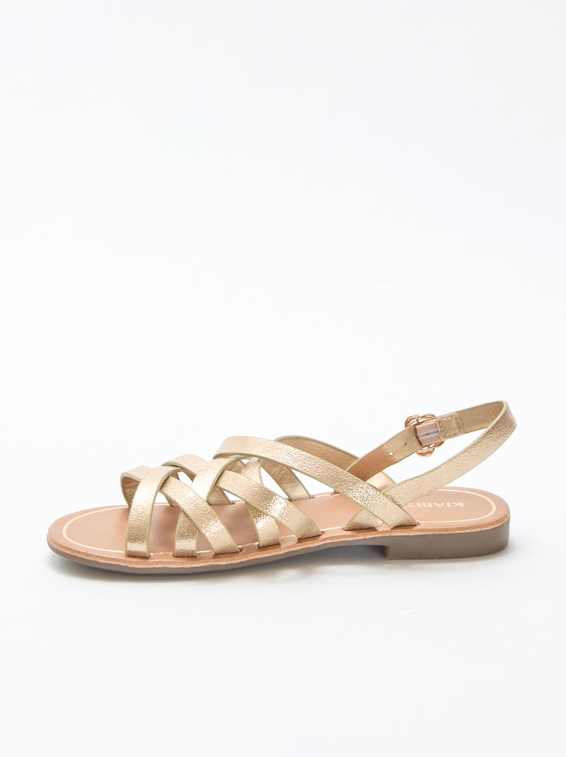 Strappy Sandals with Buckles Yellow - Kiabi