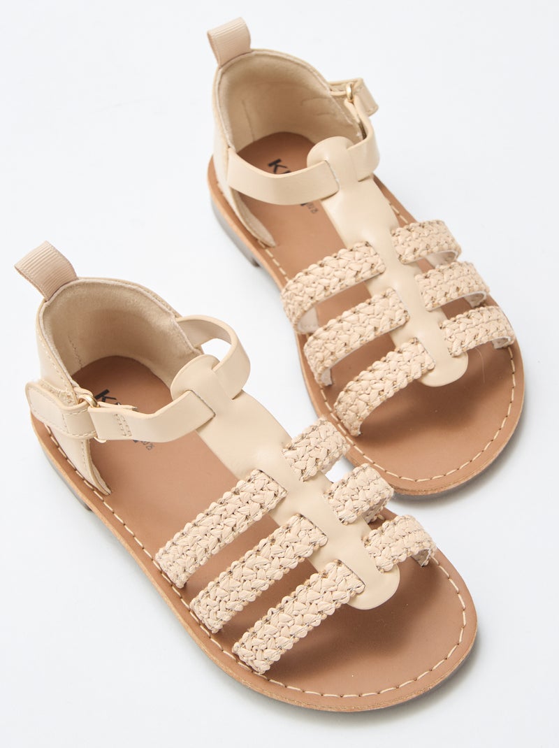 Straw Strap Sandals Beige - Kiabi