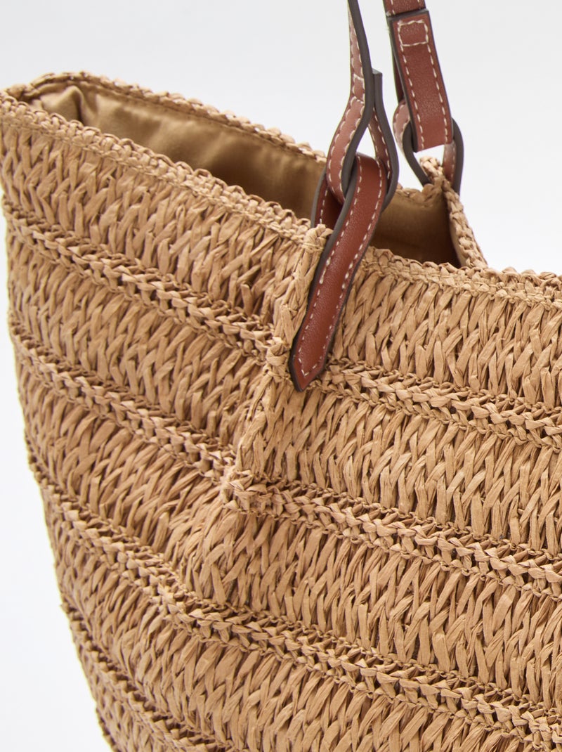 Straw Tote Bag Beige - Kiabi
