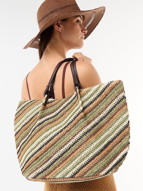 Straw tote bag - Kiabi