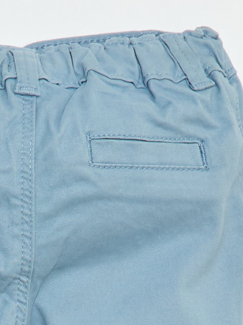 Stretch Cotton Straight Leg Chinos Blue - Kiabi