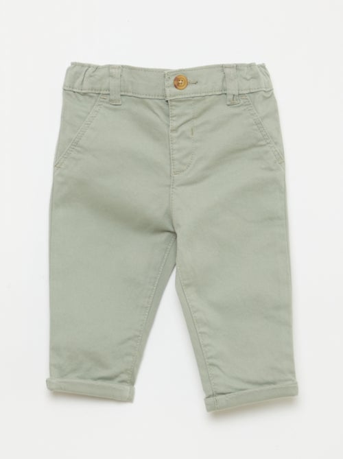 Stretch Cotton Straight-Leg Chinos - Kiabi