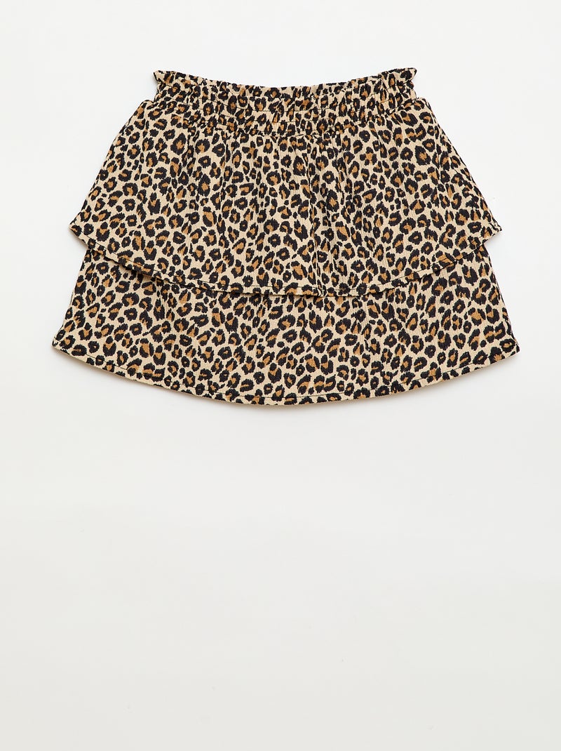 Stretch knit skirt Brown - Kiabi