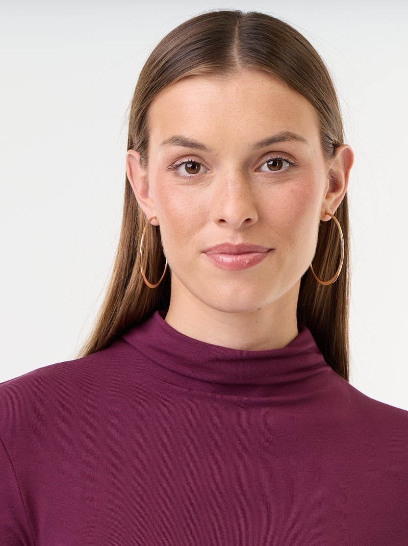 Stretch-Rollkragen-Unterziehpullover Rose - Kiabi