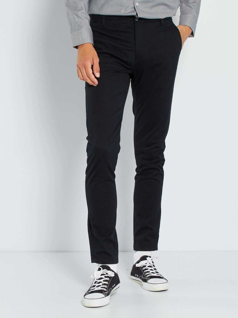 Stretch skinny chinos - L32 black - Kiabi