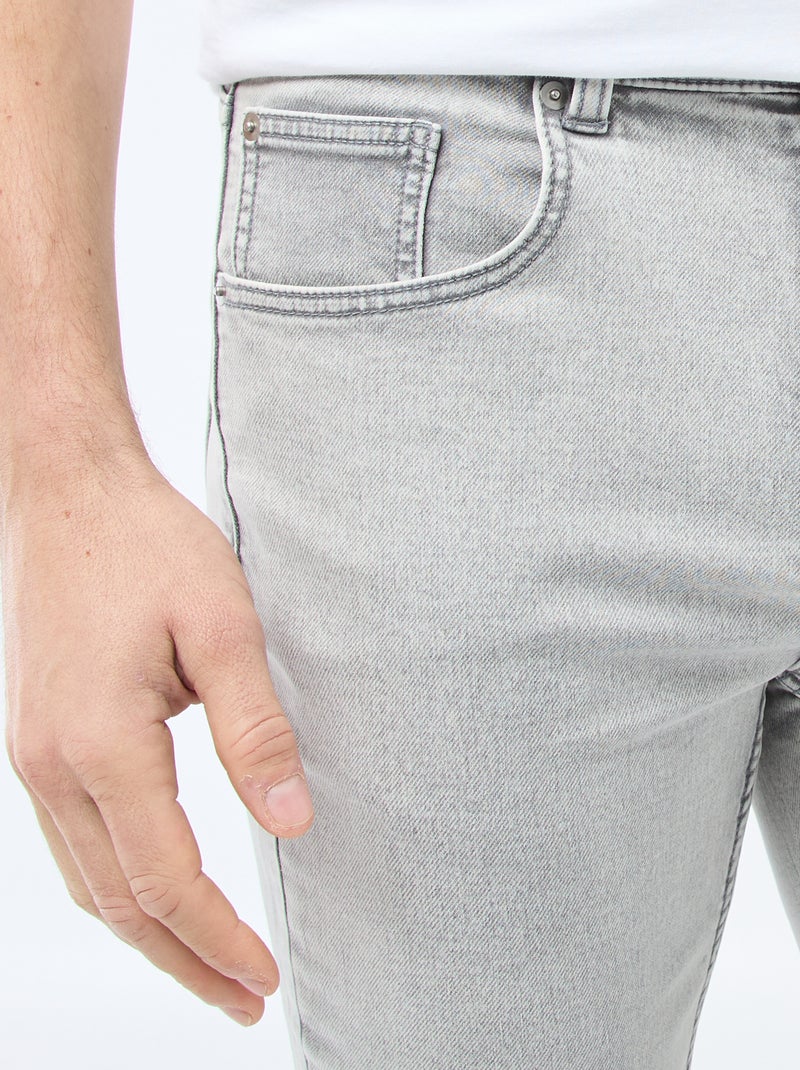 Stretch Slim-Fit Jeans - L32 Grau - Kiabi