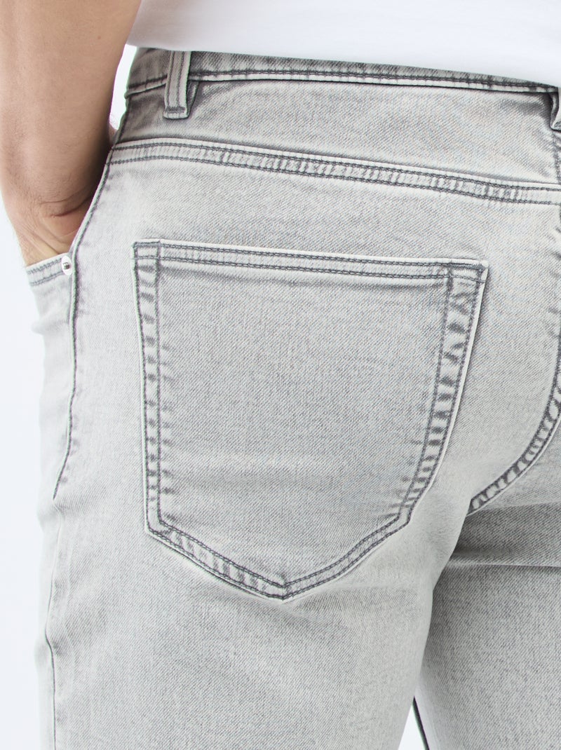 Stretch Slim-Fit Jeans - L32 Grau - Kiabi