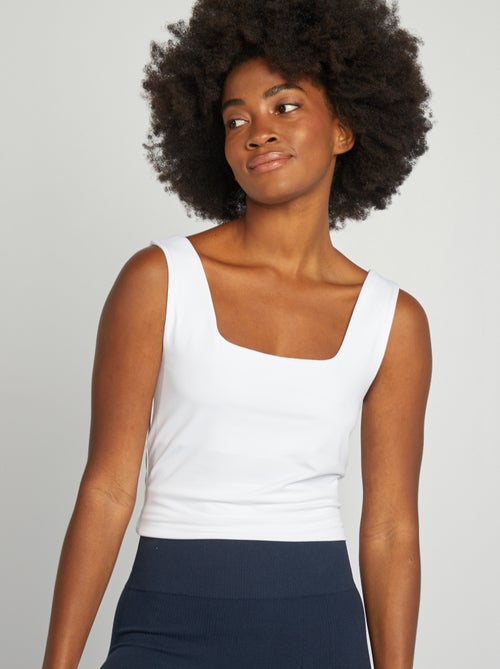 Stretch-T-Shirt mit Carré-Ausschnitt - Kiabi Stretch-T-Shirt mit Carré-Ausschnitt - Kiabi