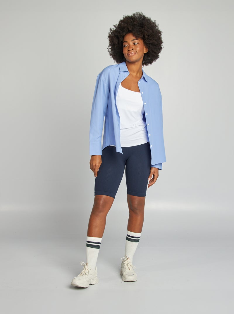 Stretch-T-Shirt mit Carré-Ausschnitt Weiß - Kiabi