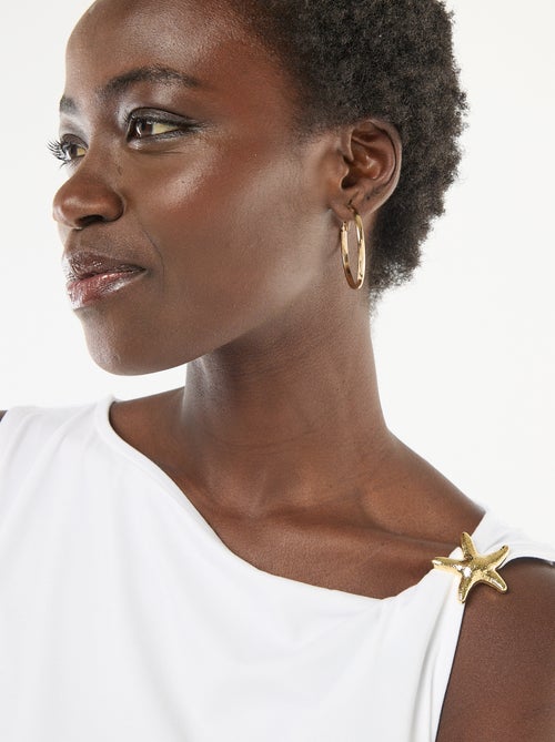 Stretch T-shirt with Gold-Tone Detail - Kiabi