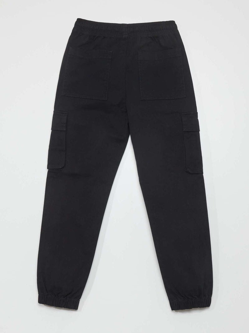 Stretchy multi-pocket trousers black - Kiabi