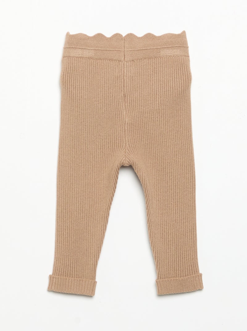 Strick-Leggings mit Taillenschleife Marron - Kiabi