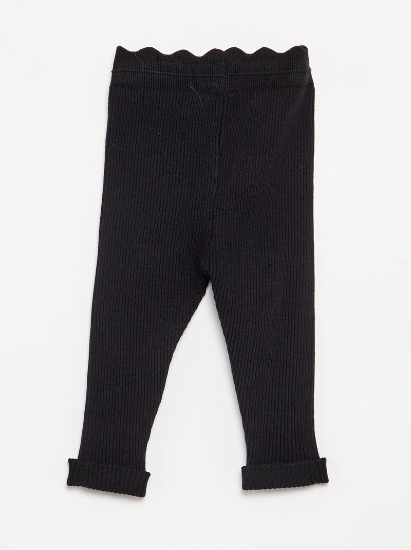 Strick-Leggings mit Taillenschleife Noir - Kiabi