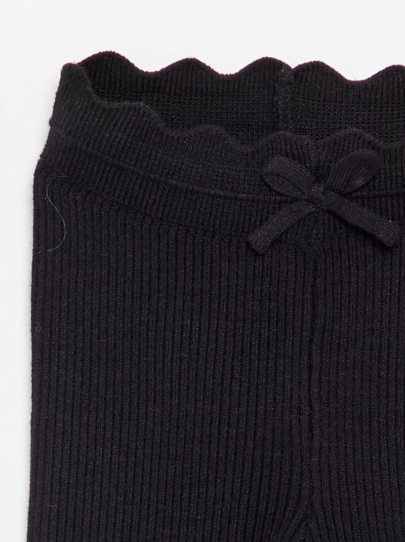Strick-Leggings mit Taillenschleife Noir - Kiabi
