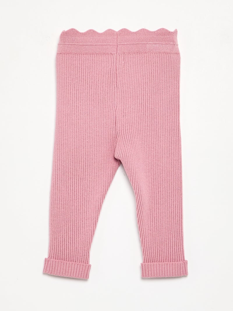 Strick-Leggings mit Taillenschleife Rose - Kiabi