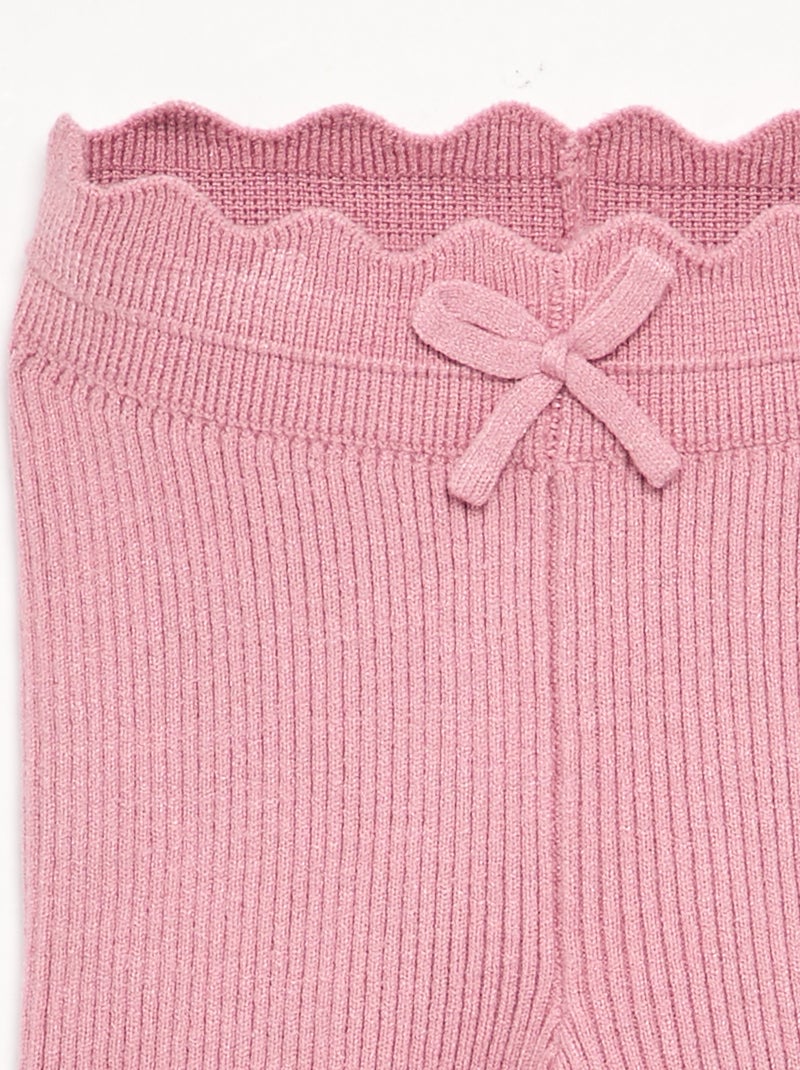 Strick-Leggings mit Taillenschleife Rose - Kiabi