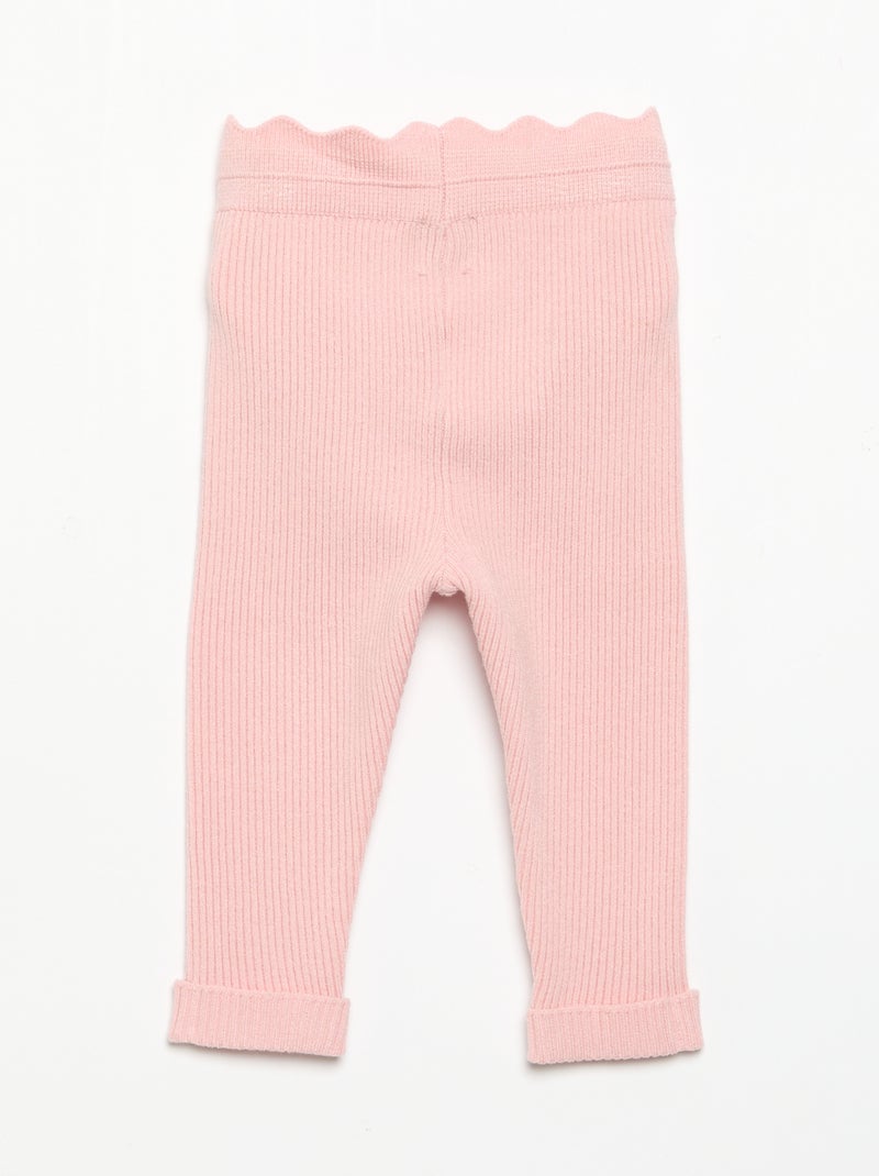 Strick-Leggings mit Taillenschleife Rose - Kiabi