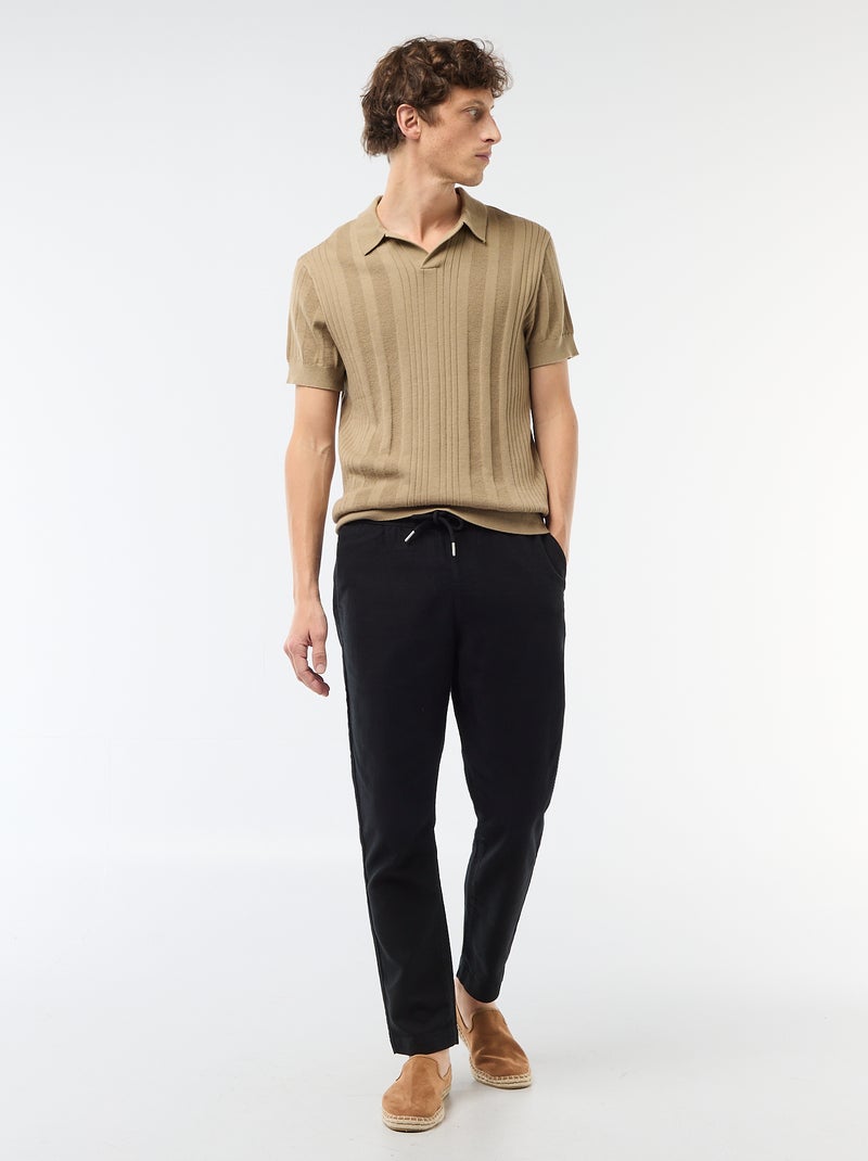Strick-Polohemd Beige - Kiabi