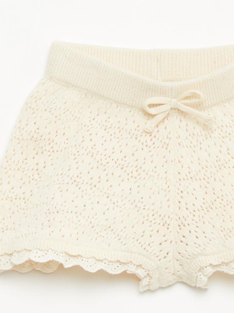 Strick-Shorts Weiß - Kiabi