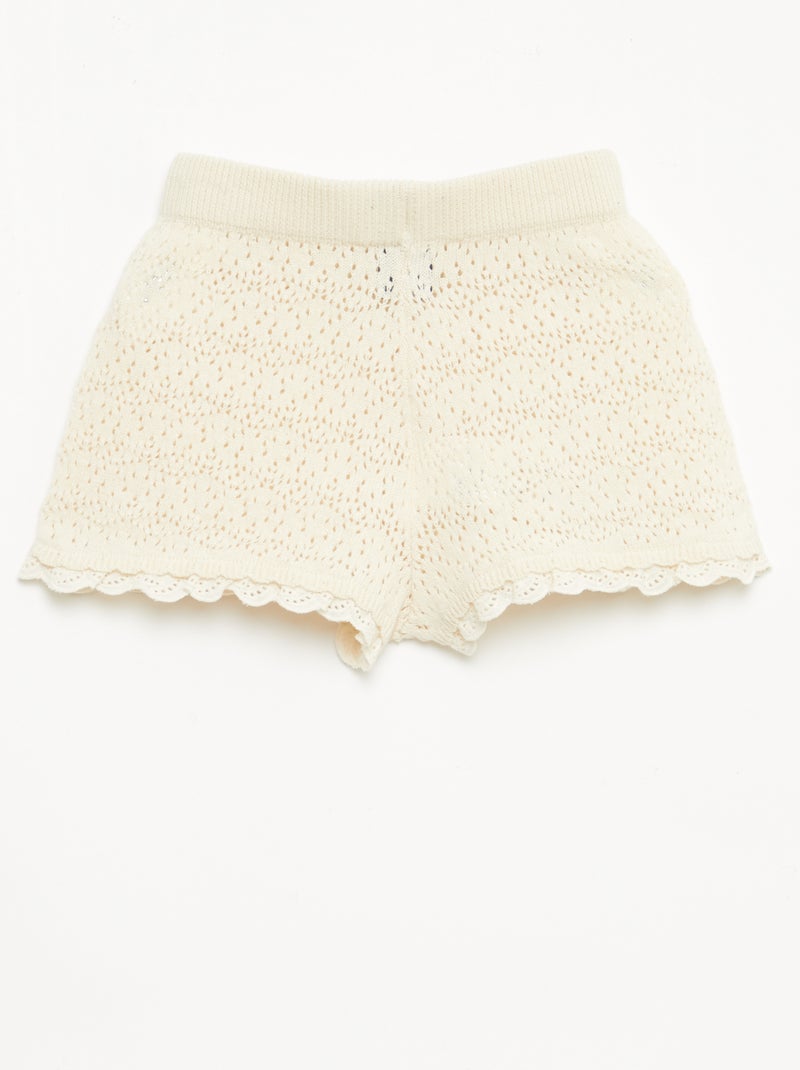 Strick-Shorts Weiß - Kiabi