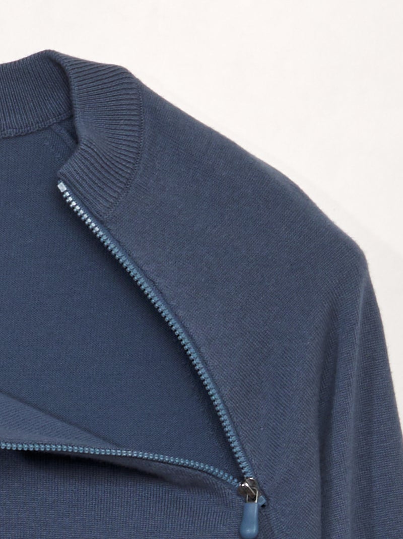 Strick-Sweatshirt – Einfach anzuziehende Kollektion Blau - Kiabi