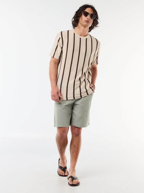 Strick-T-Shirt mit kurzen Ärmeln - Kiabi