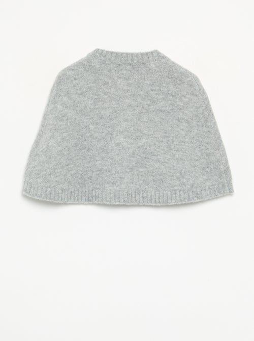Strickcape mit Samtschleifen - Kiabi