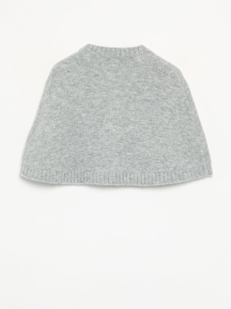 Strickcape mit Samtschleifen Gris - Kiabi