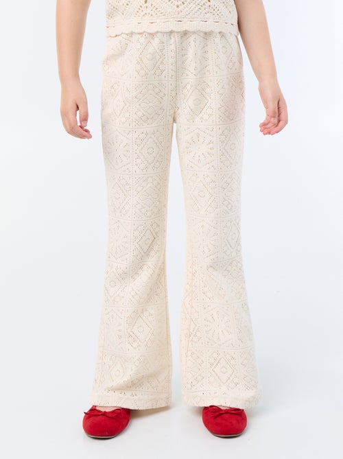 Strickhose im Häkel-Look mit ausgestelltem Bein - Kiabi