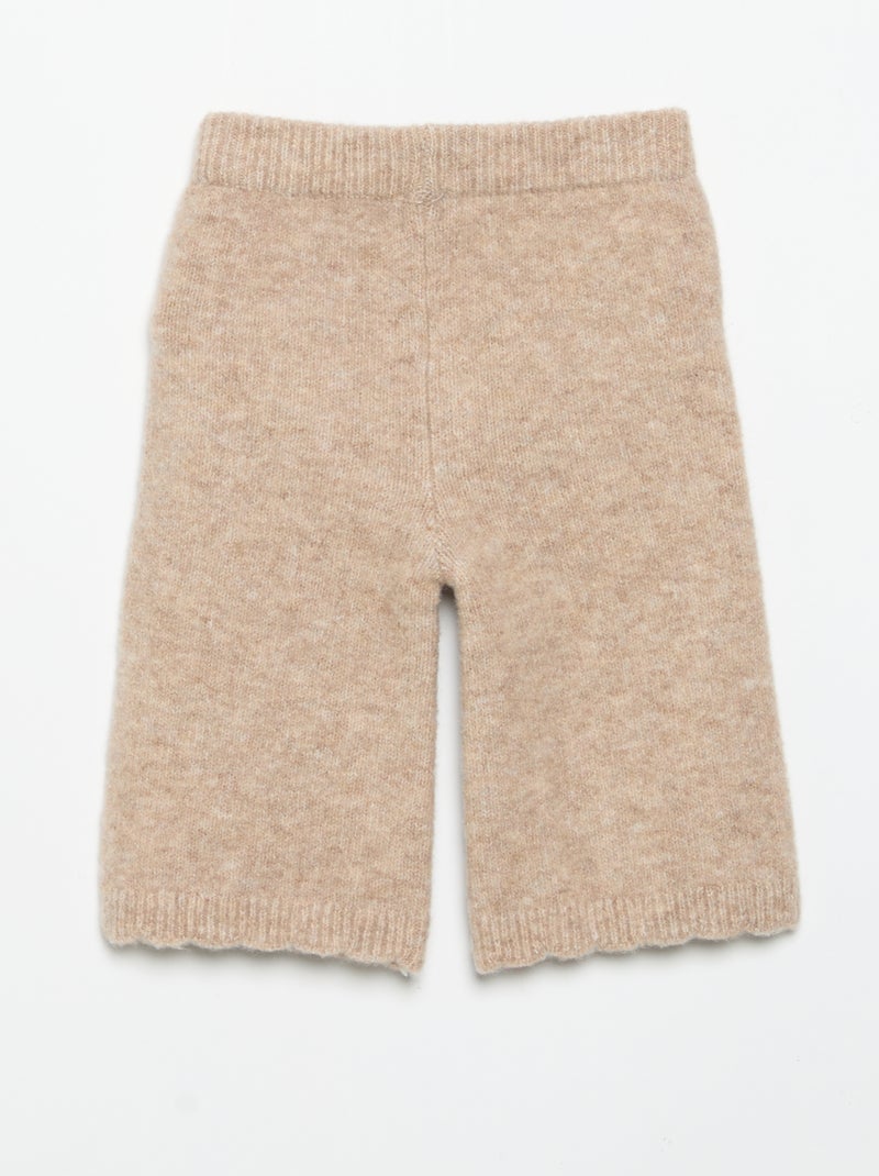 Strickhose mit Stickereien Beige - Kiabi