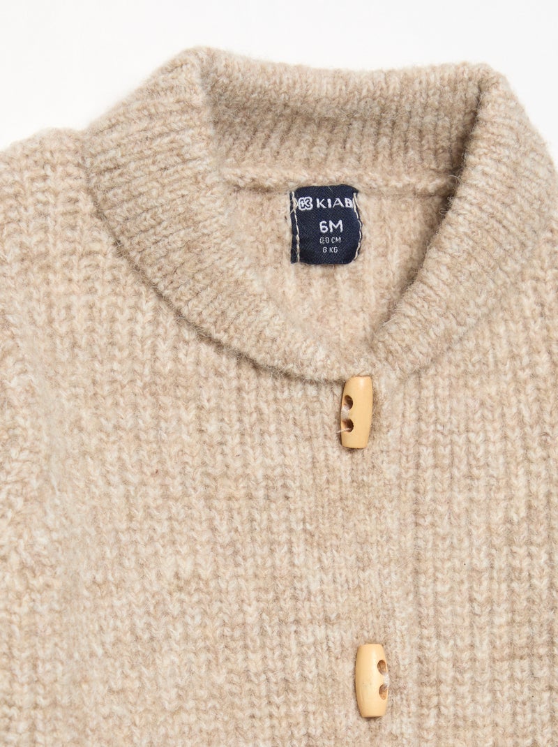Strickjäckchen mit Schalkragen Beige - Kiabi