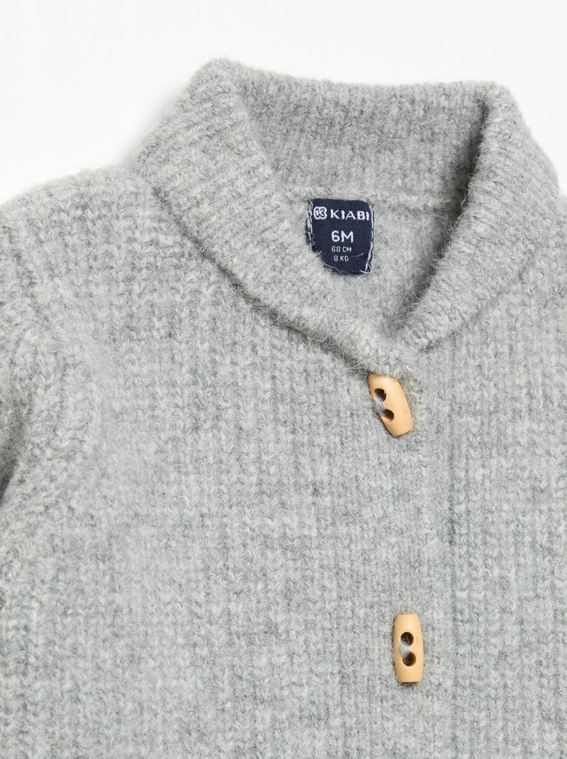 Strickjäckchen mit Schalkragen Gris - Kiabi