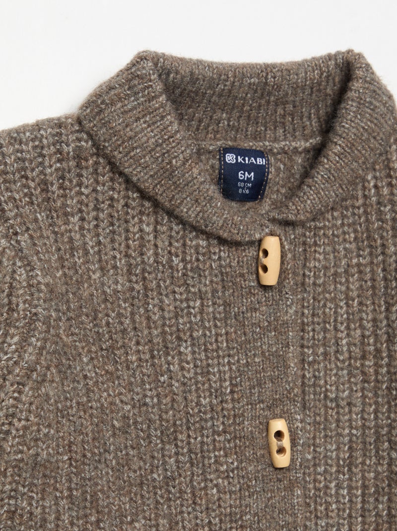 Strickjäckchen mit Schalkragen Marron - Kiabi