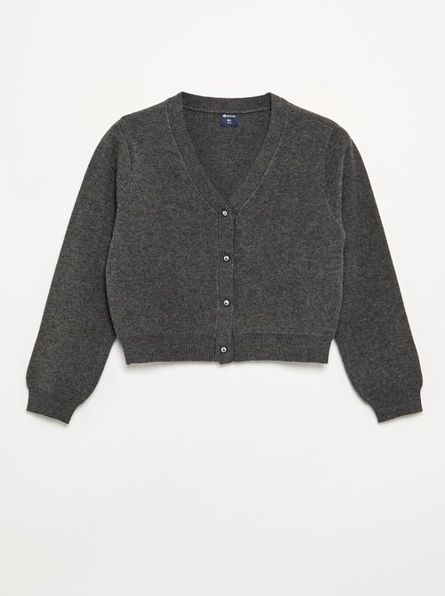 Strickjacke aus Feinstrick mit silberfarbenen Knöpfen - Kiabi