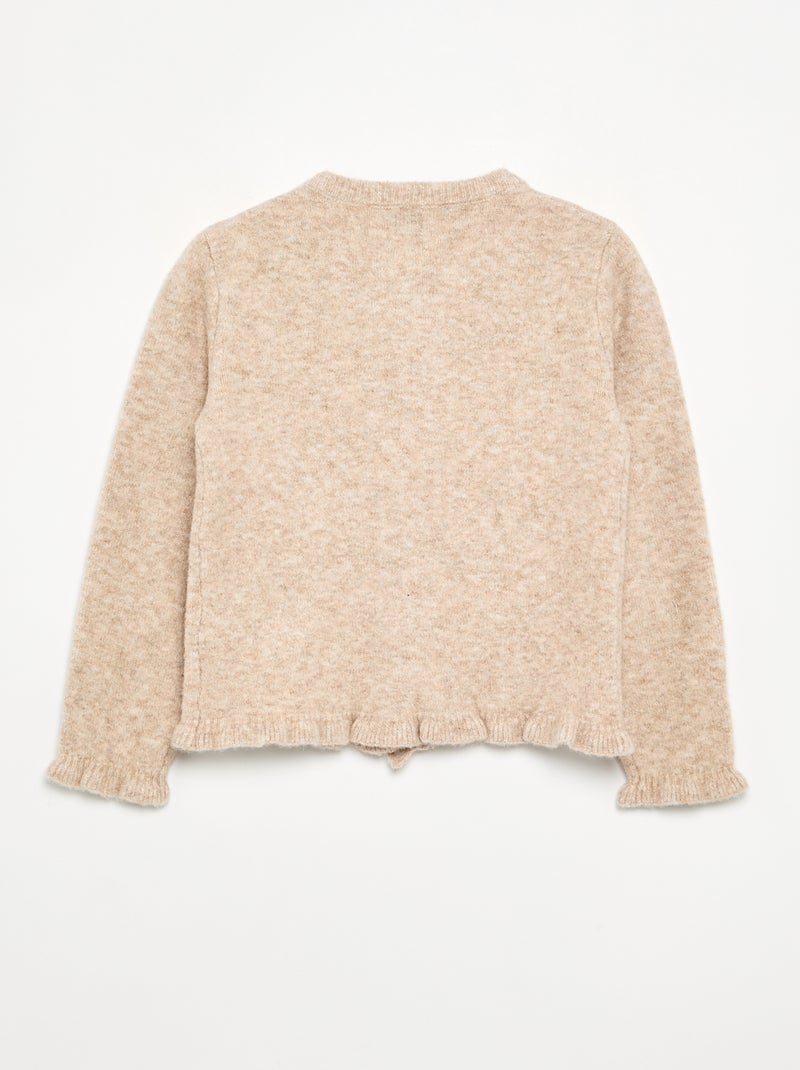 Strickjacke mit gerafften Abschlüssen Beige - Kiabi