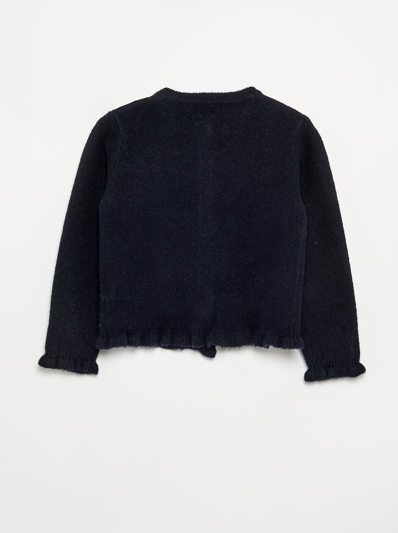 Strickjacke mit gerafften Abschlüssen Blau - Kiabi